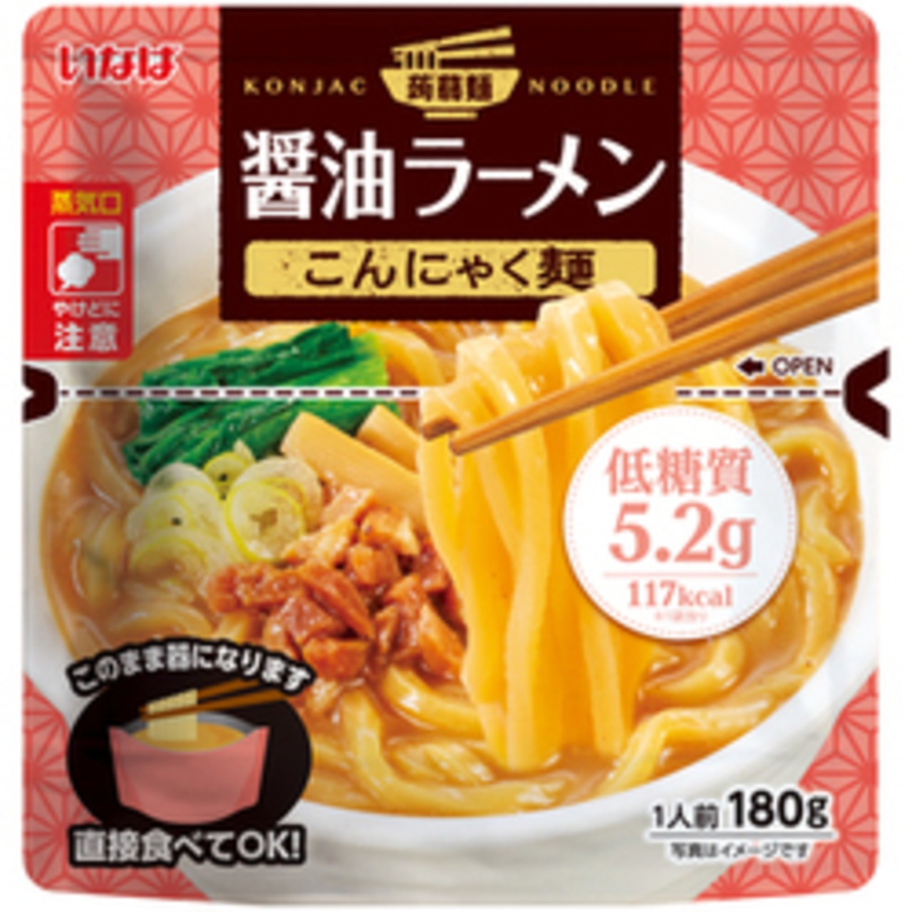 いなば食品　醤油ラーメン　こんにゃく麺　1人前180g