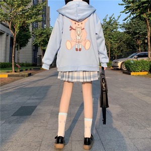 ✞ロリータベアージップフーディー くまちゃん カーディガン ウィンタージャケット ロング 秋冬✞ゴスロリ SM ミリ 甘ロリ クラロリ 和ロリ エレガント 黒ロリ 姫ロリ 華ロリ BB-BB56337574718