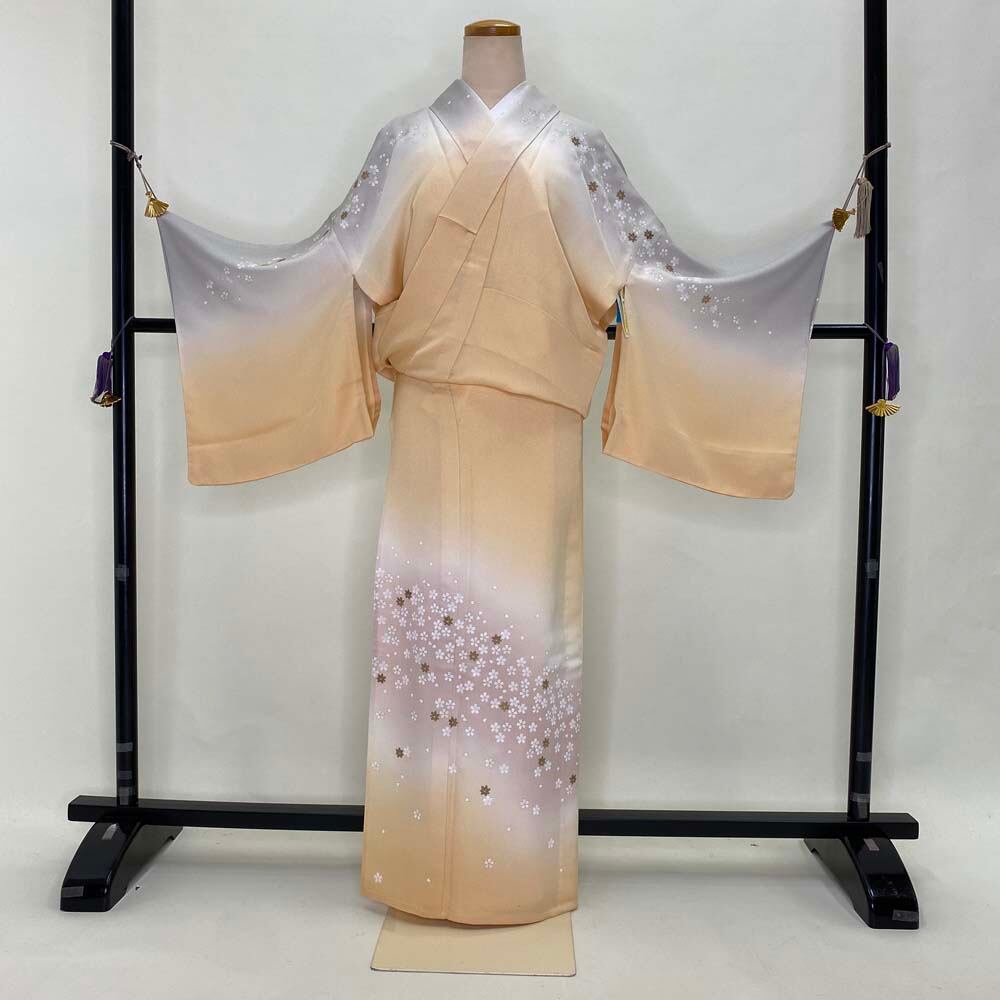 夏紺絽絣小紋身丈158cm裄丈68cm正絹単衣(未使用) おいしゅう