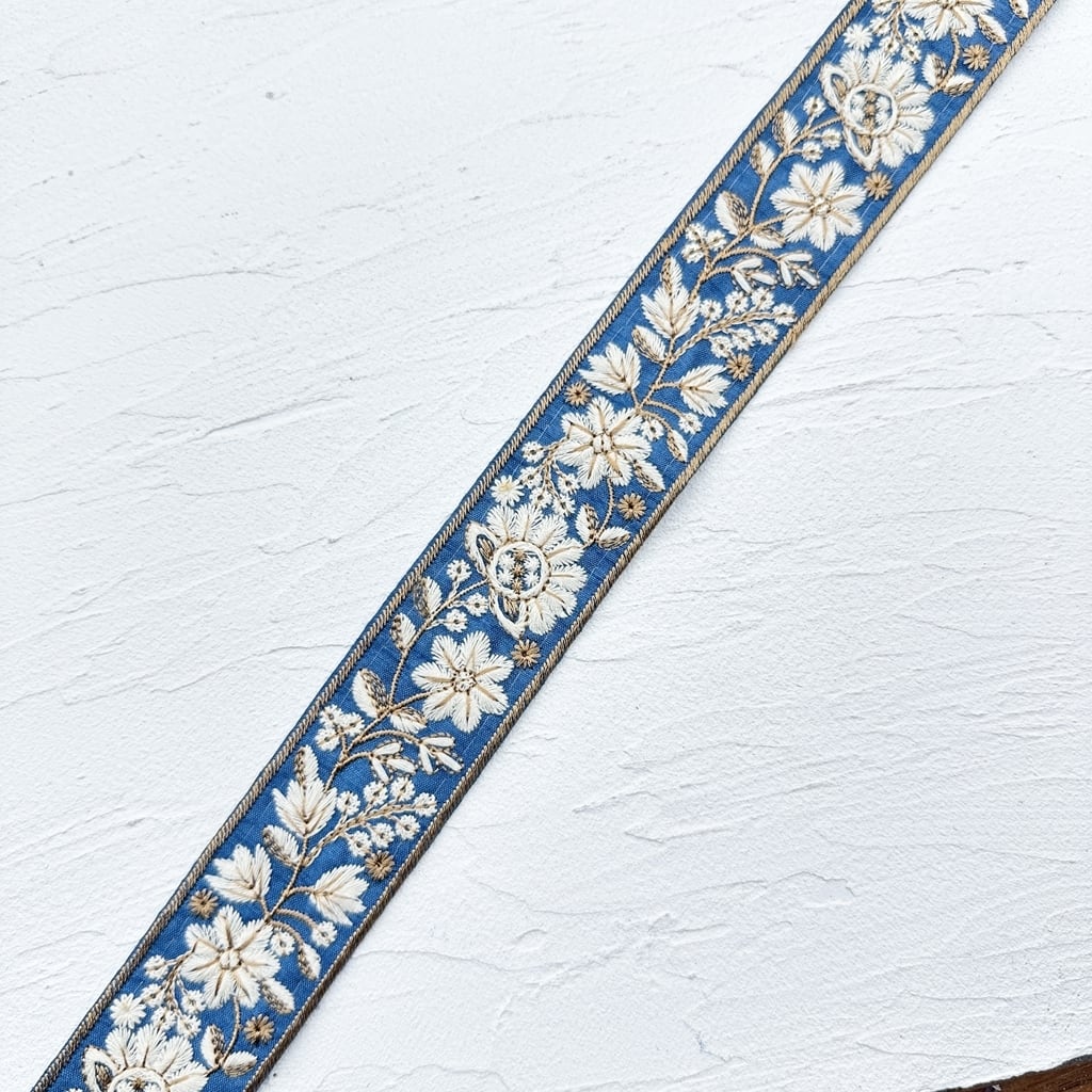 ターコイズ]インド刺繍リボン 2927 | インド刺繍リボン専門店