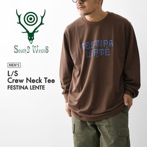SOUTH2 WEST8 [サウスツーウエストエイト] L/S Crew Neck Tee - FESTINA LENTE [RW660] ロングスリーブ クルーネック Tシャツ・長袖Tシャツ・プリントTシャツ・ロンT・アウトドア・タウンユース・MEN'S [2025AW]