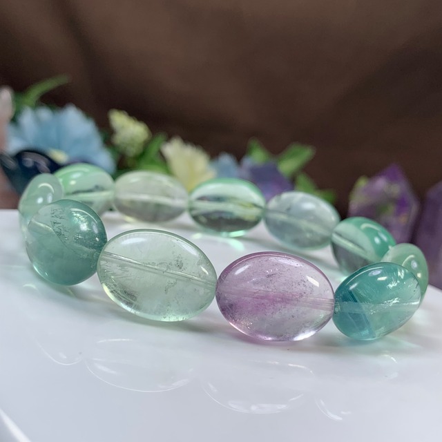 7.小判型☆フローライト ブレスレット