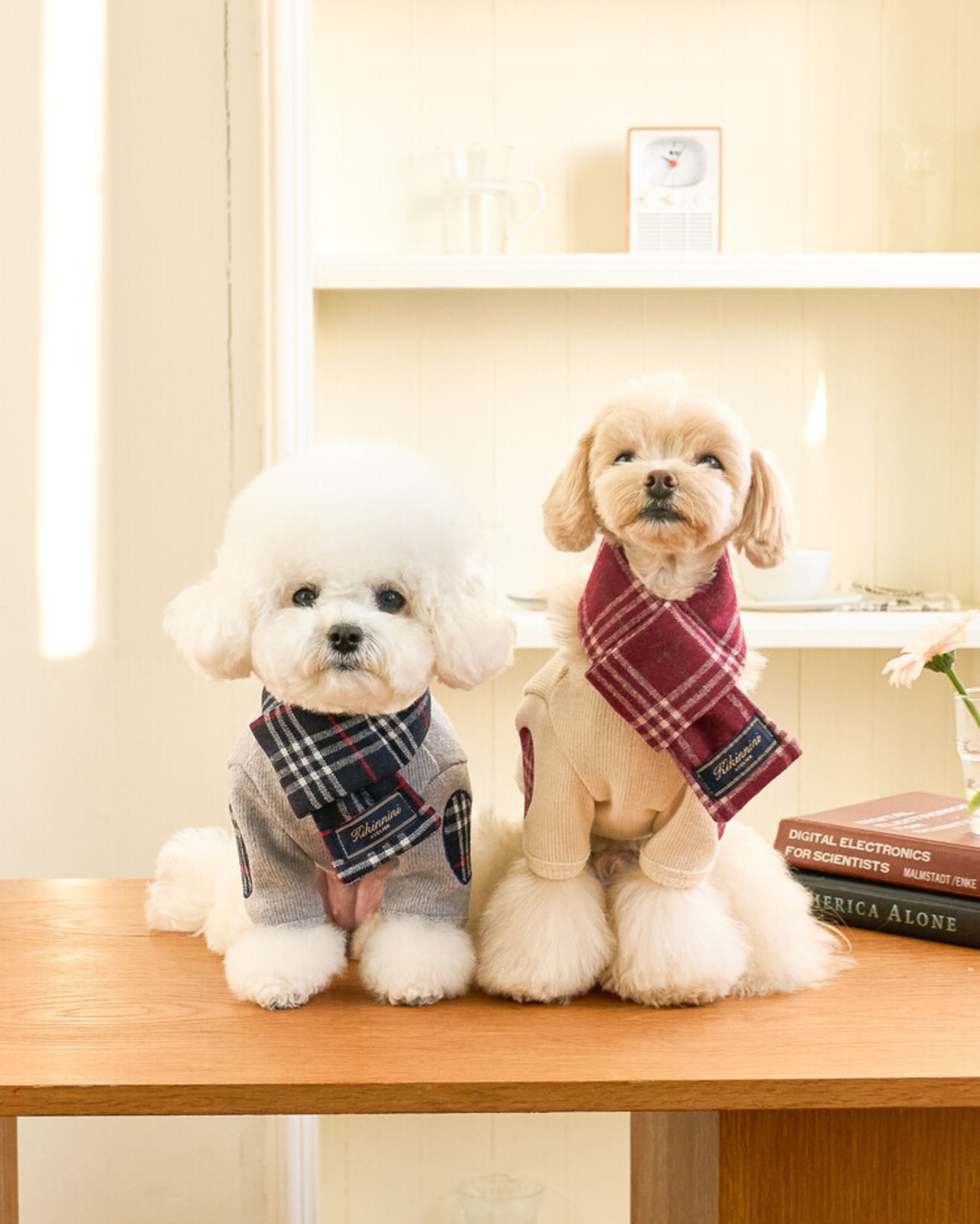 即納【kiki&nini】Brownie Classic Check Knit   (クリーム.グレー)