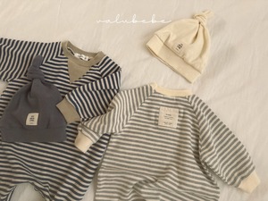 【valu bebe】バイカラーボーダースウェットスーツ ブルー 60~80cm 240839