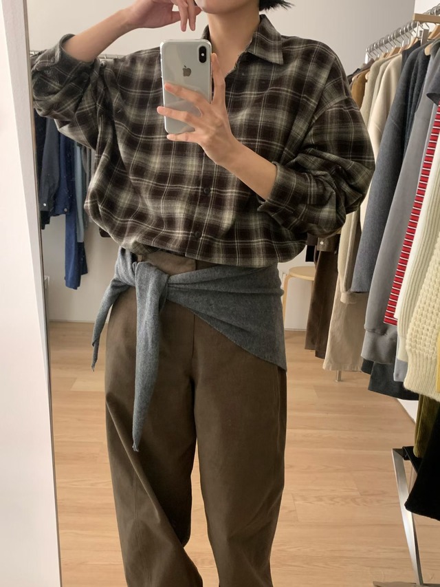 (予約) HAUS / Yanko wool check shirts 2color