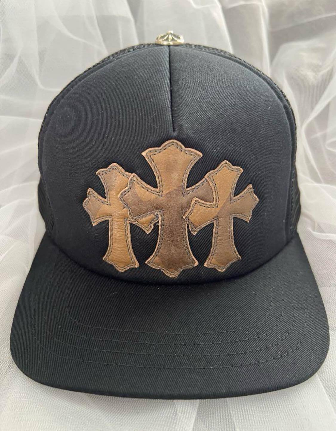 CHROME HEARTS クロムハーツ TRUCKER CAP LTHR PATCH CAMO キャップ