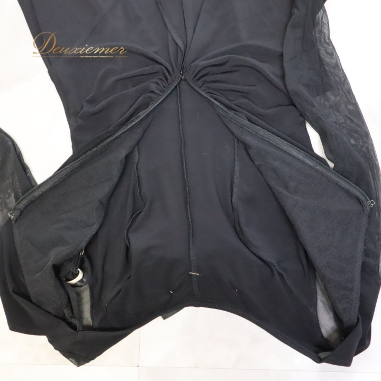 社交ダンス 衣装 スタンダード ドレス ワンピース 黒 インザムード in the MOOD 無地 日本製 ブラック系 レース 長袖 パーティ 発表会 上品 きれい フォーマル ダンス衣装 おしゃれ パーティードレス 発表会ドレス レディース シンプル クラシック 衣装レディース