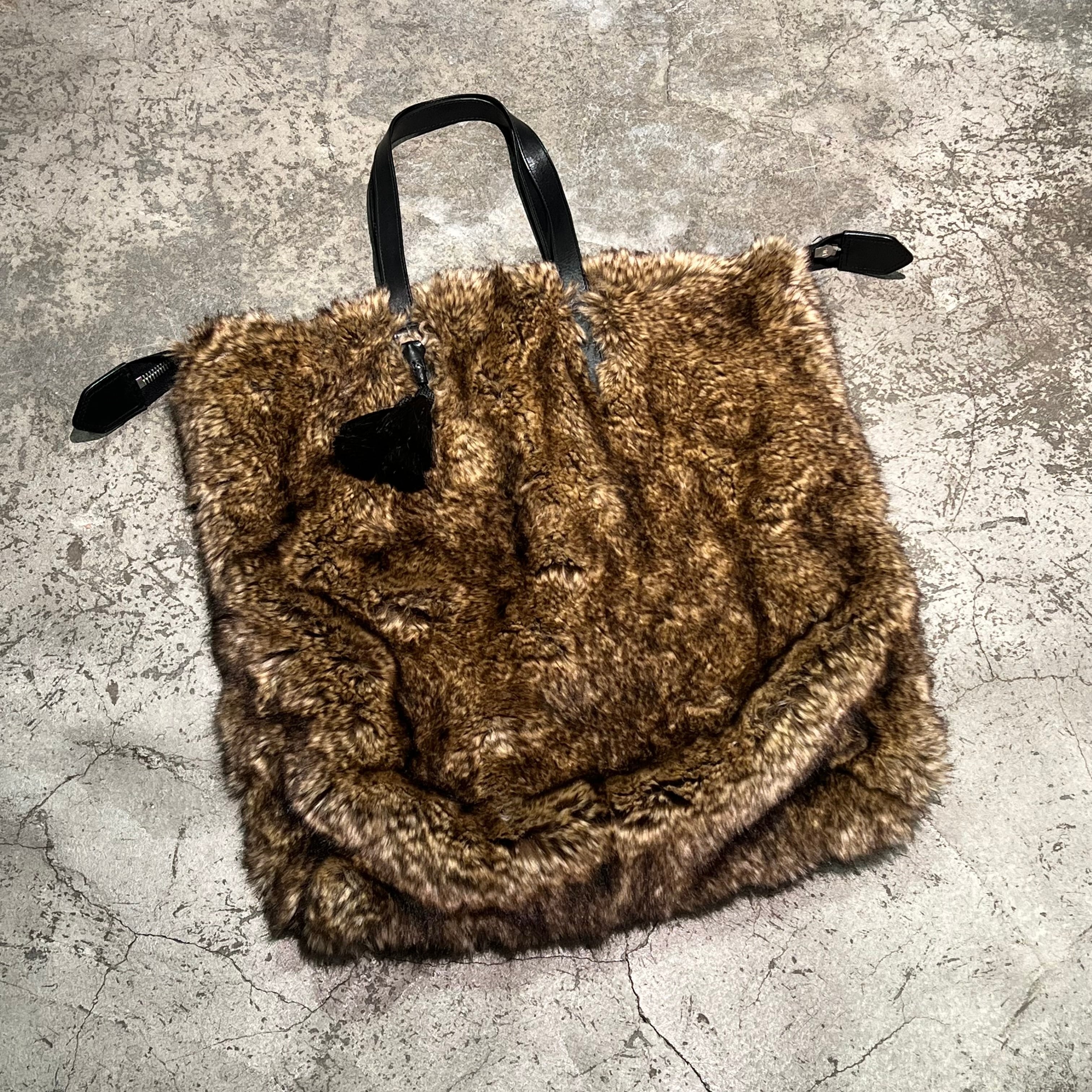 DRIES VAN NOTEN ドリスヴァンノッテン ファー切替バッグ ...