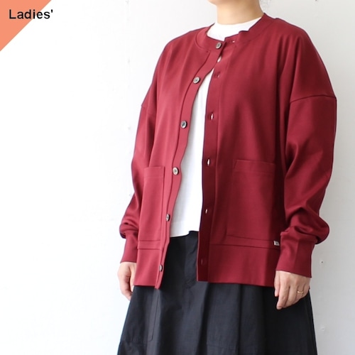 amne クルーネックカーディガン CIRCULAR RIB Round Cardigan　（Bordeaux）