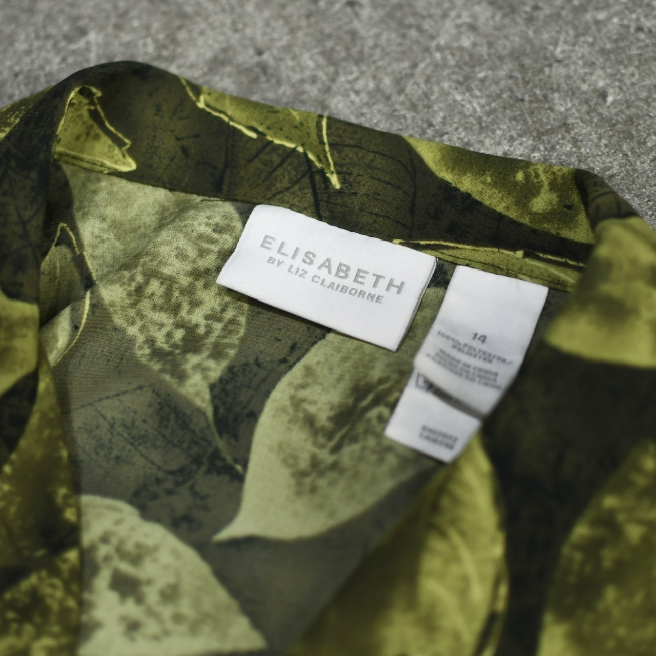 botanical pattern open collar shirt