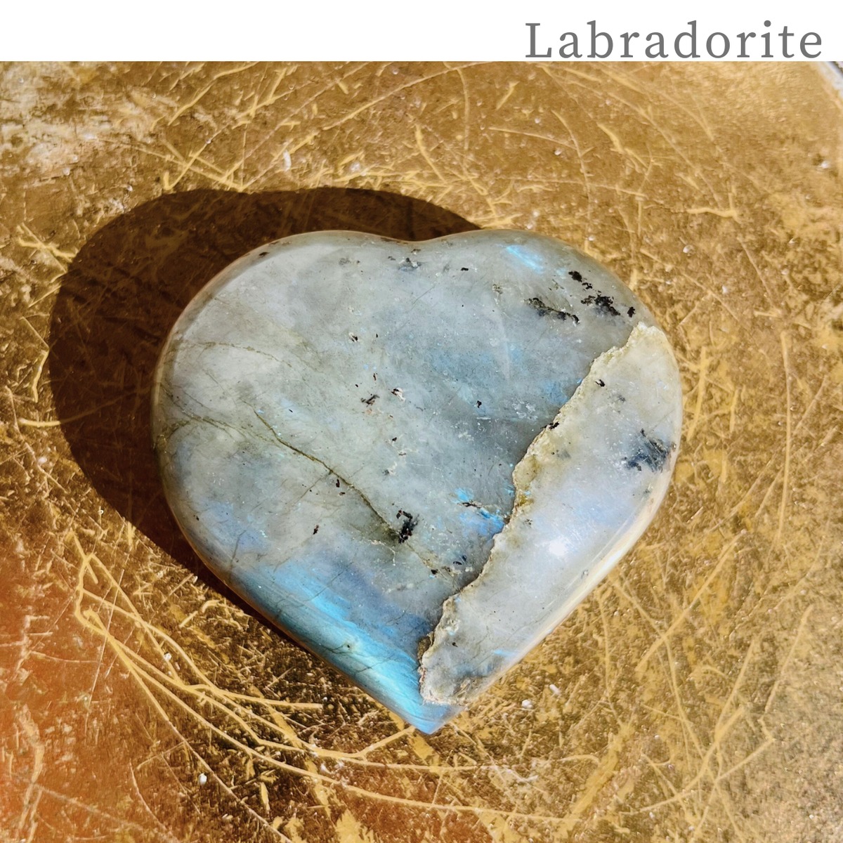 ハート ラブラドライト ブルーシラー パームストーン 握り石 天然石