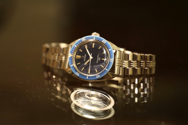 【OMEGA】1970's シーマスター120 ボーイズサイズ  ”BLUE” 純正3連ブレス ノンデイト手巻き  / vintagewatch / seamaster120 /Cal.630