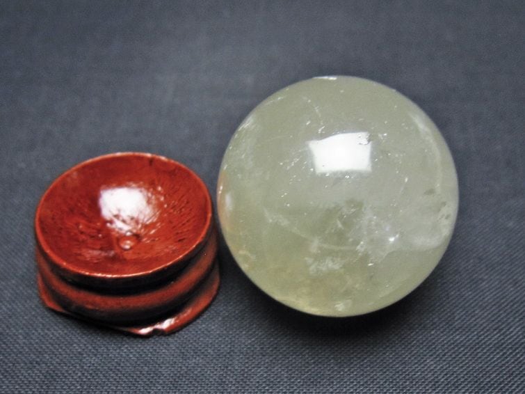シトリン 丸玉 30mm シトリンクォーツ スフィア 置物 一点物 141-7829