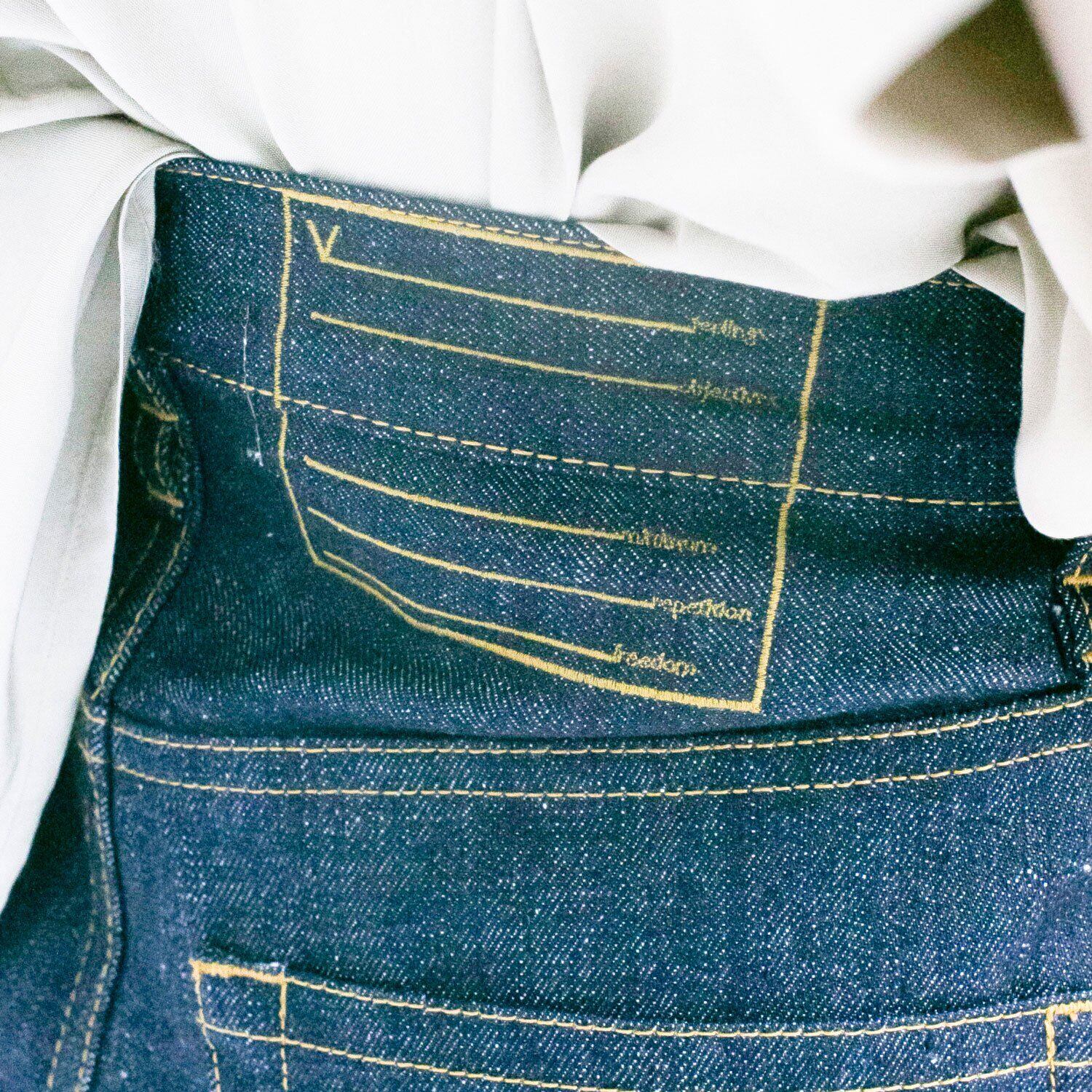 voaaov デニムシャツ denim ribbon shirt BOW DOWN BISH DENIM LONG 