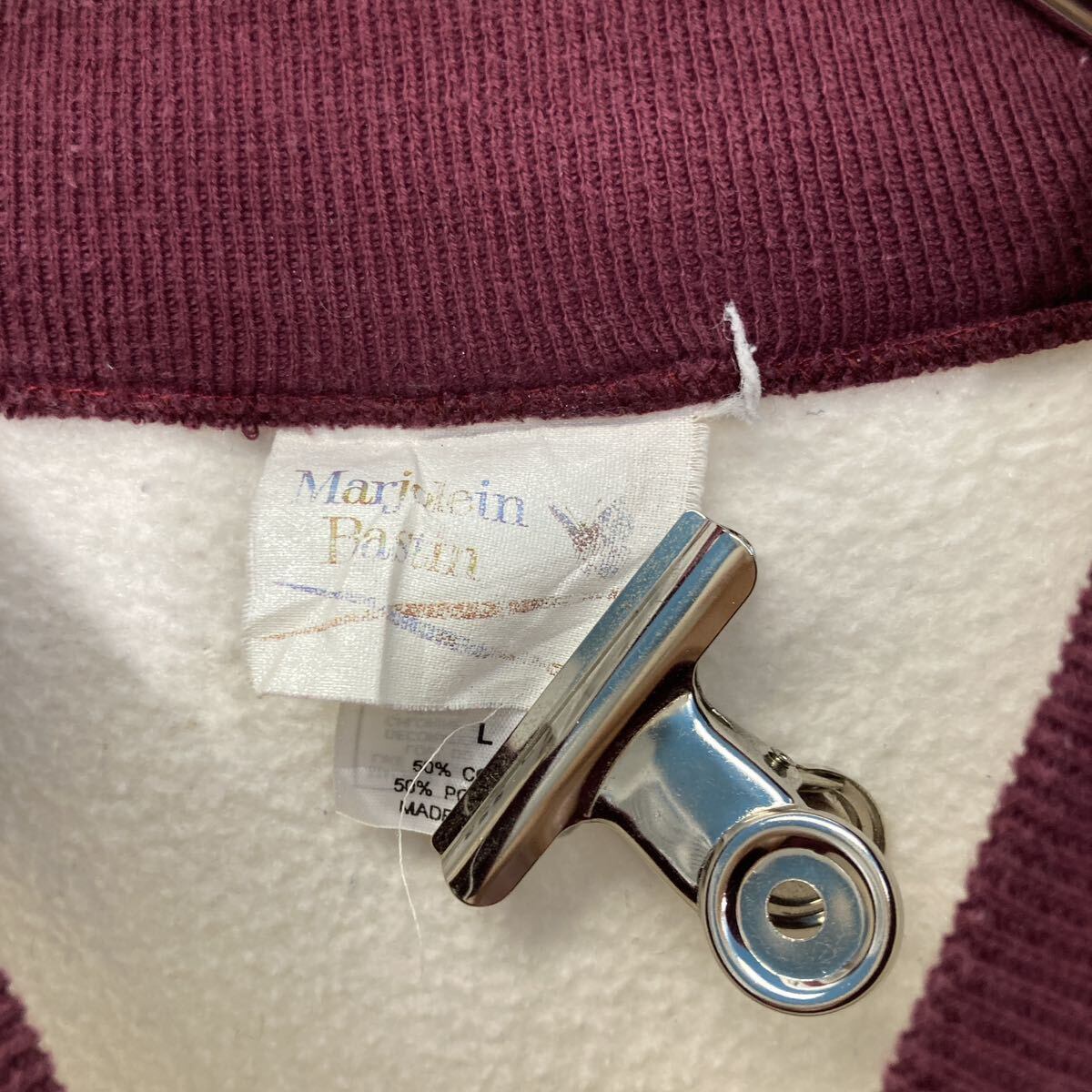 プリント スウェット トレーナー レディース L ホワイト ダブル