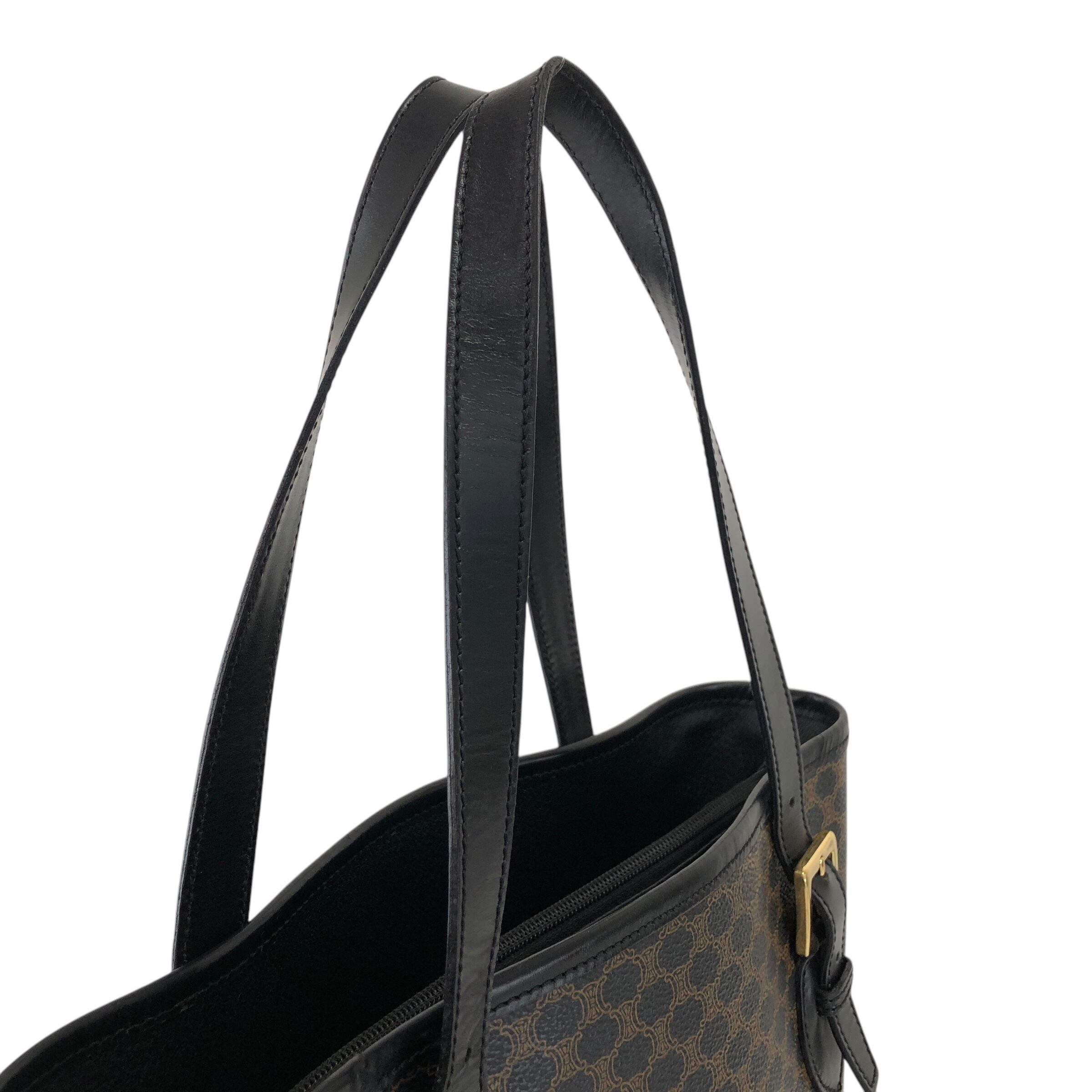 CELINE セリーヌ マカダム トートバッグ ブラック PVCレザー MC99