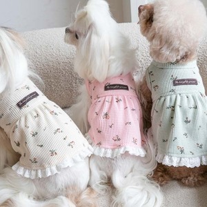 【PET】3色展開花柄ワッフルワンピース