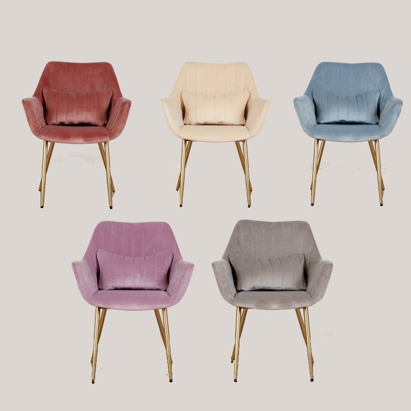 【SALE】チェア おしゃれ かわいい ベロア ダイニングチェア デスクチェア 肘付き アームチェア くすみカラー skm-0162