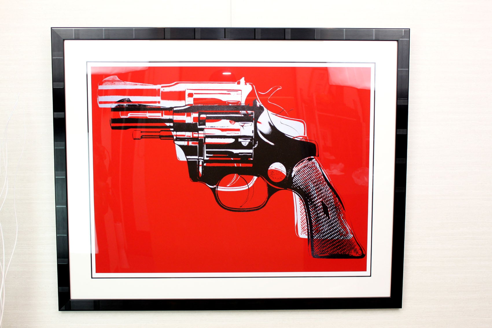アンディ ウォーホル「ガン(レッド)Guns,c 1981-82」展示用フック付大型サイズジークレ ポップアート 絵画