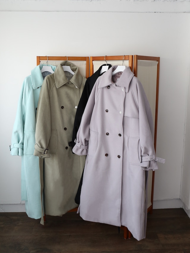 bijou button melton trench