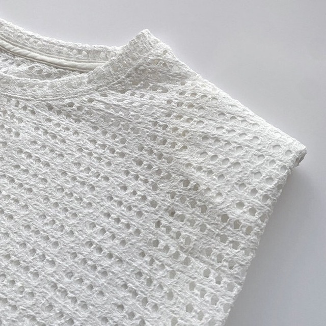 asymmetrical mesh pullover 10947