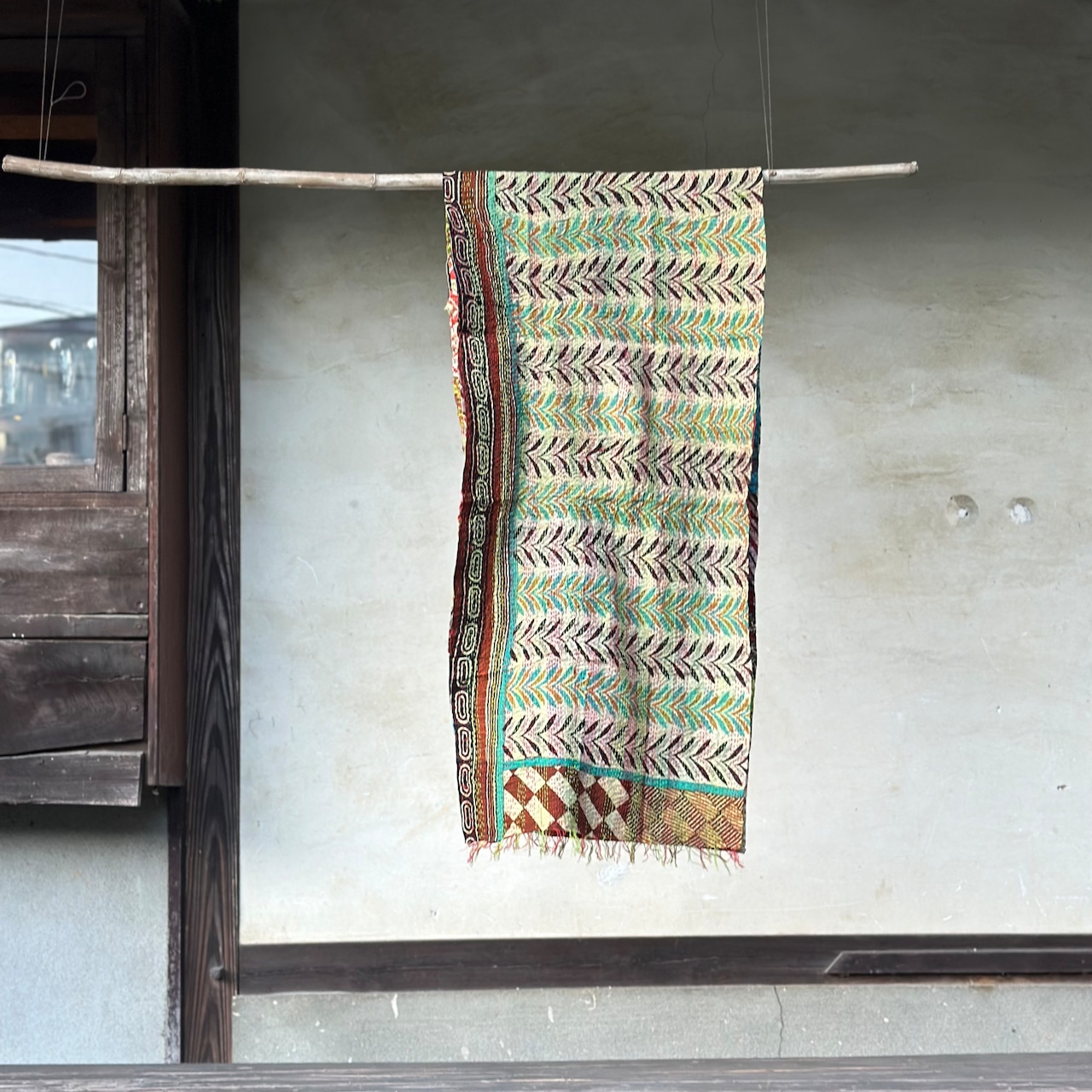 《パッチワーク小 / no.43》幅約47×長さ約197cm リサイクルサリーのカンタショール