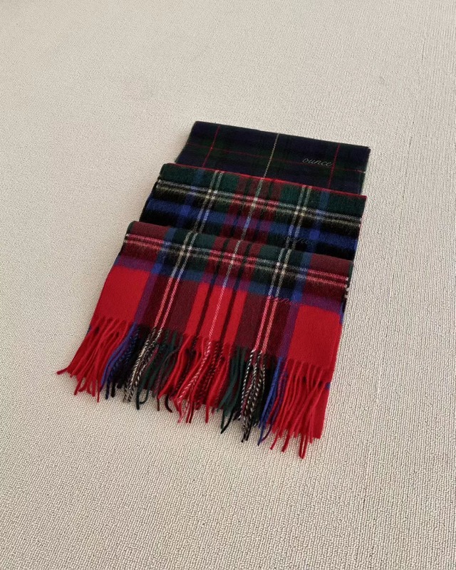 (予約) ounce / Check wool muffler 3color