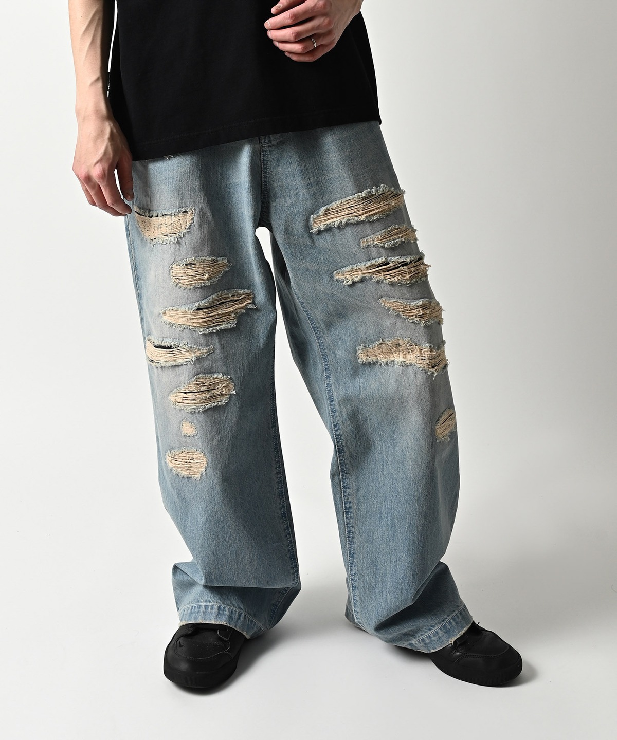 ADAM PATEK destroy wide denim (L/BLU) AP2518025 | DEPROID OFFICIAL EC