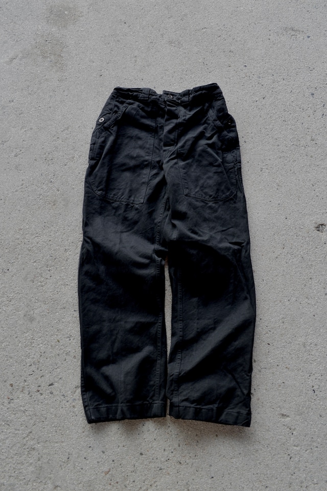 Swiss Army 80s Baker Denim Trousers Dyed Black スイス軍 デニムトラウザー 黒染め ベイカーパンツ 後期