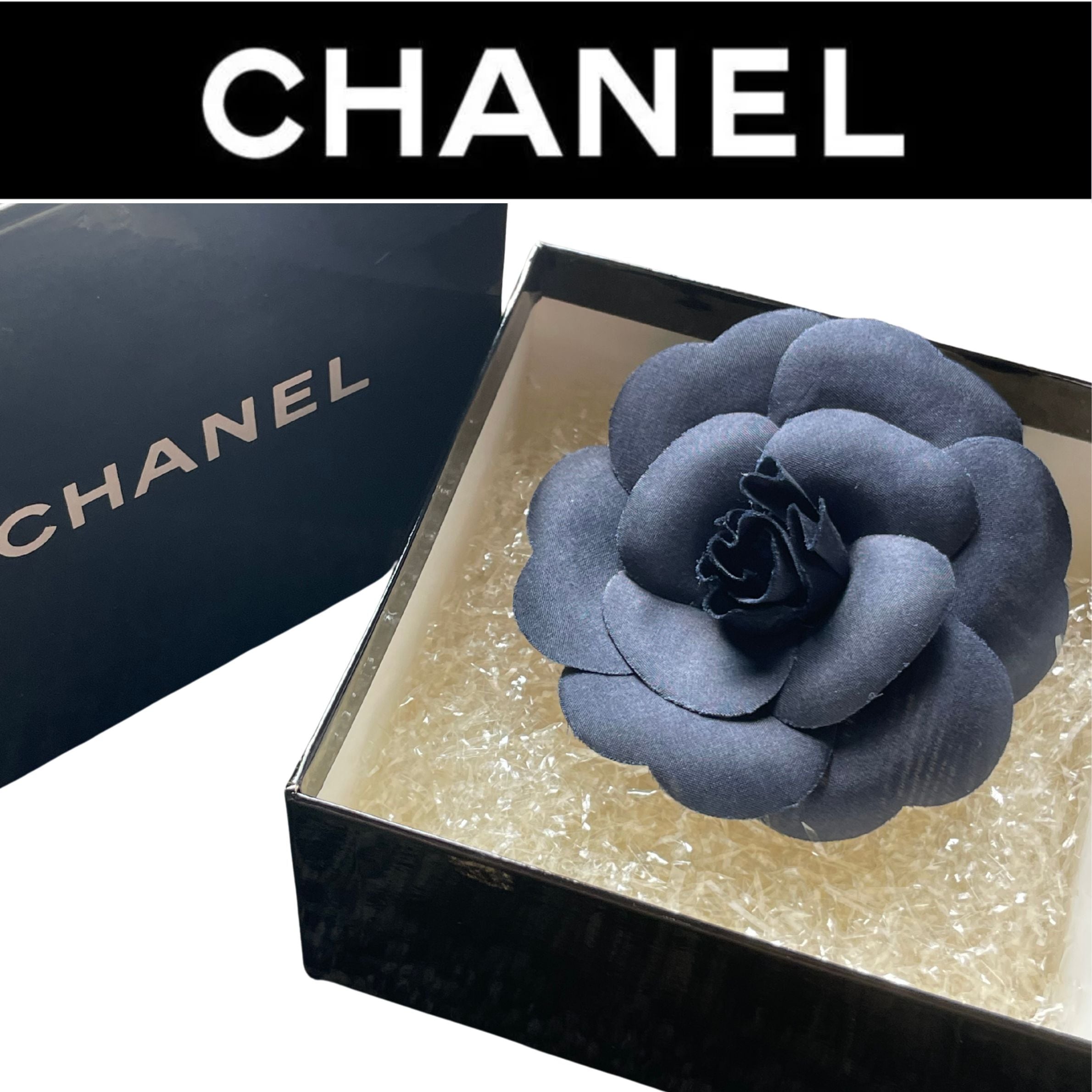 CHANEL シャネル　箱付　カメリア　コサージュブローチ　フォーマル　白 シャネル CHANEL カメリアコサージュ ブローチ 白 箱付き