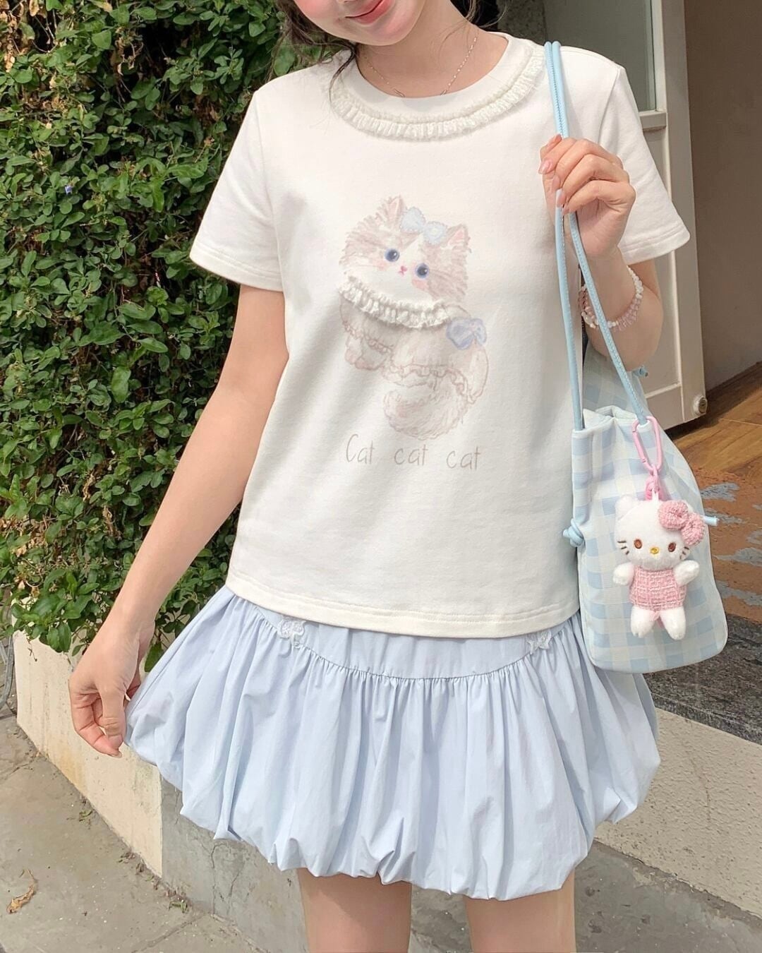 ガーリーキャットフリルTシャツ 2508507