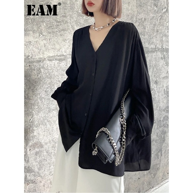 V-Neck Loose Blouse Shirt【E0049】