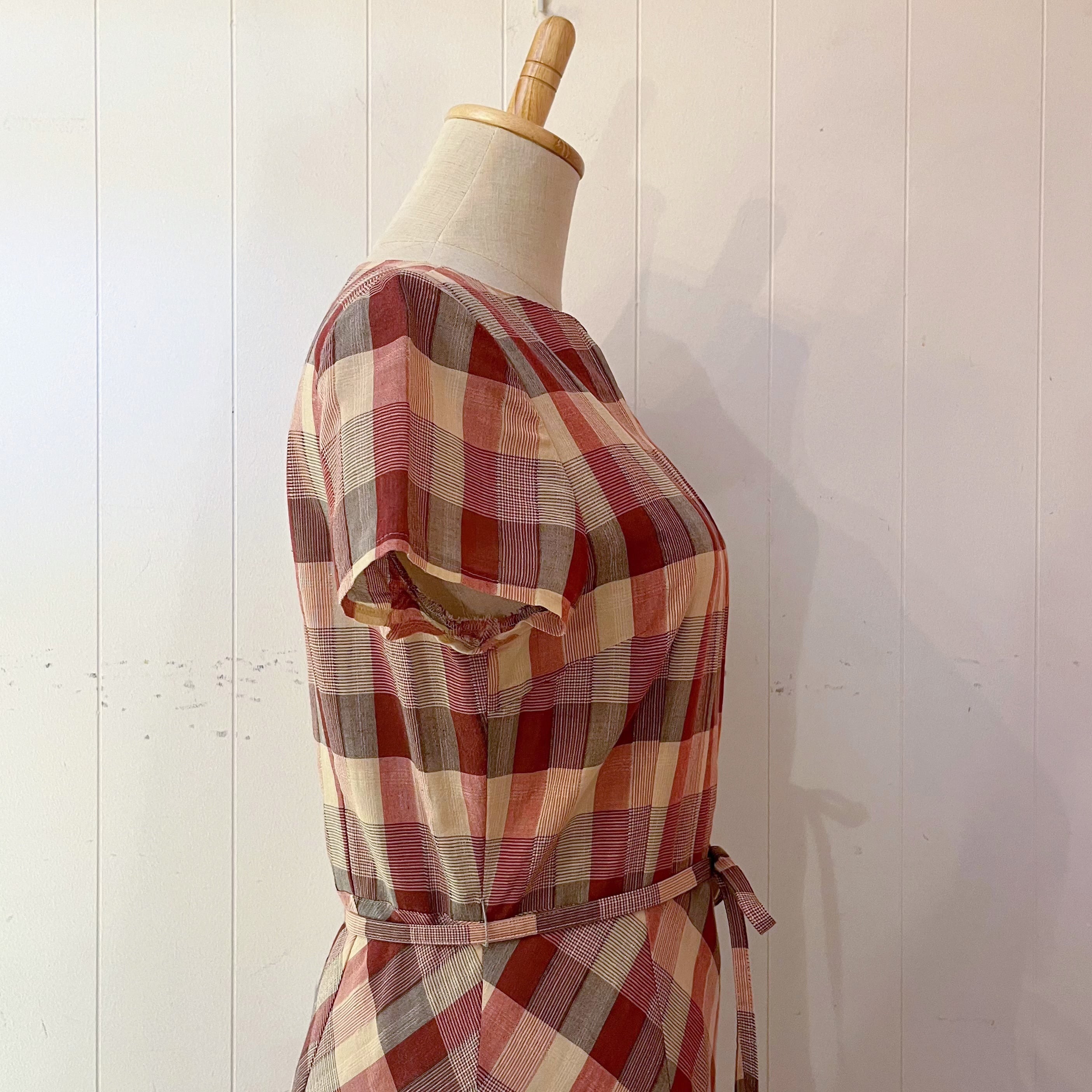autumn block check one-piece