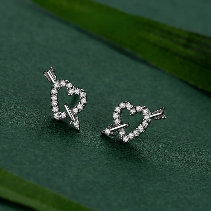 100%S925シルバーピアス キューピットの矢 かわいい通勤アクセサリー