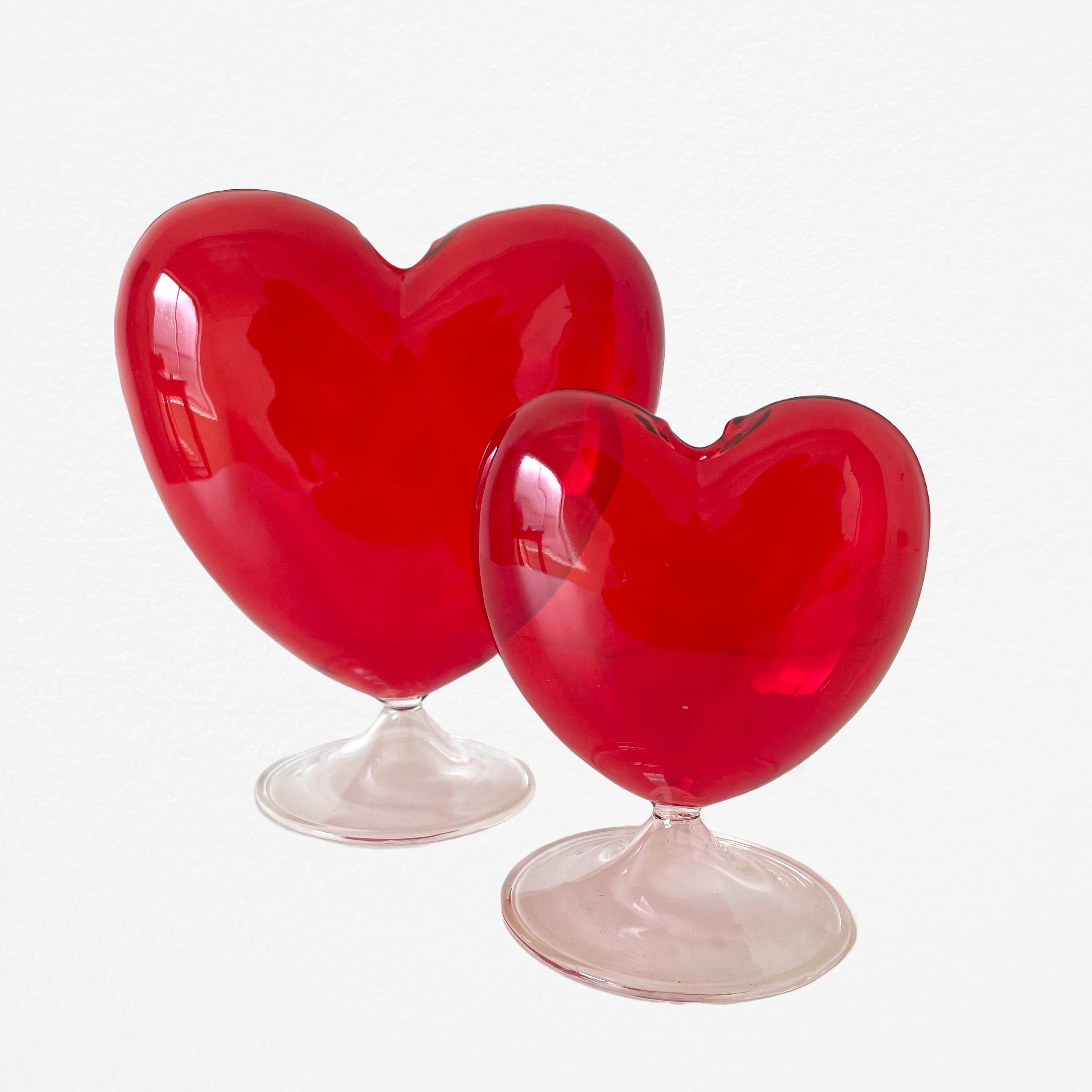 Heart-shaped Glass Vessel ガラス ハート フラワーベース 花瓶 | YAY