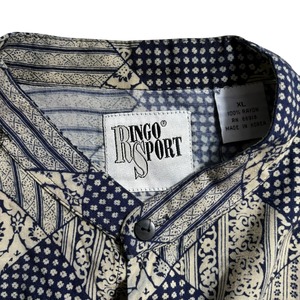 1990’s rayon L/S band collar shirt