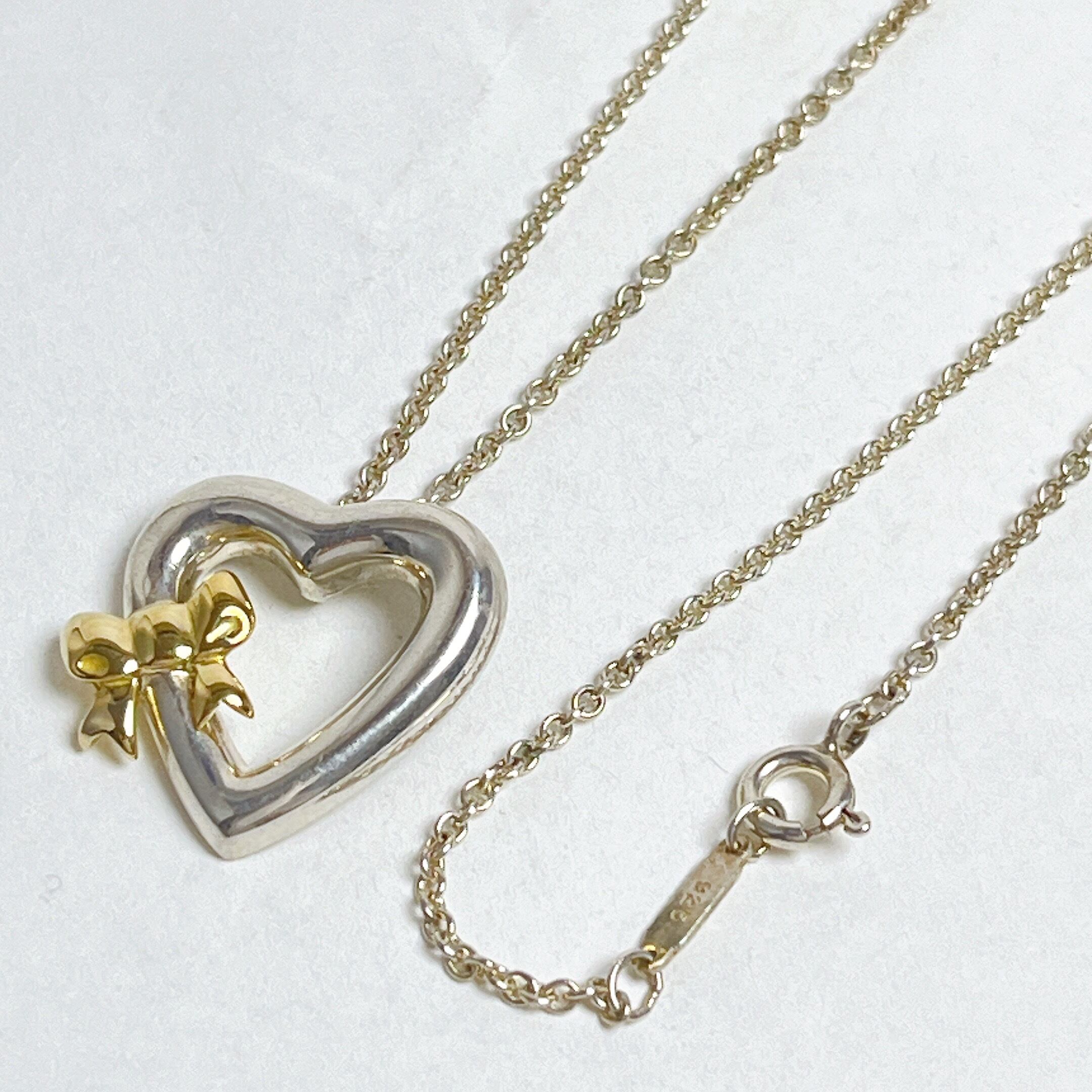 ティファニーハートリボンコンビネックレス925 750