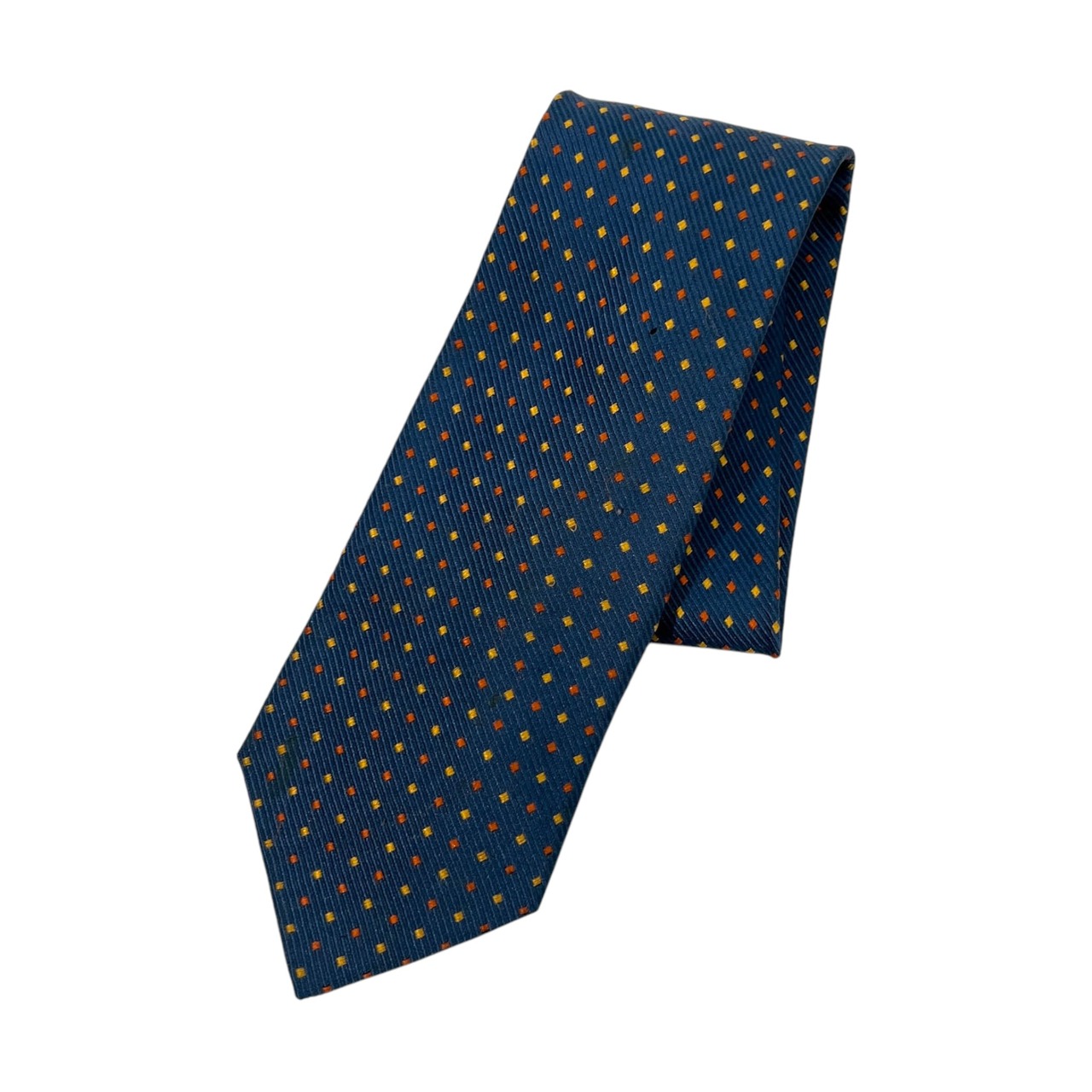 R.NEWBOLD アールニューボルド HNAD MADE シルク100% ドット柄 ネクタイ ブルー