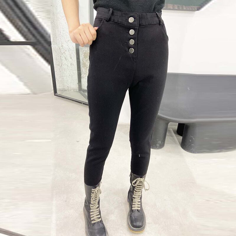 200ポンドの太った姉妹プラスサイズの女性の秋の服は薄いパンツ、ハイウエストストレッチオールマッチパンツ、女性の9ポイントパンツトレンドです ミックスインファッション92429847584