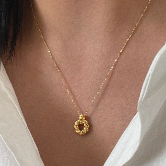 S925 twist hoop necklace (N42-2)