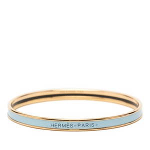 エルメス ユニ XS エナメルブレスレット ゴールド ブルー系 メッキ レディース HERMES 【中古】