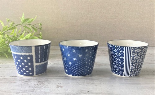 カップ そば猪口 藍3柄 フリーカップ おしゃれ食器 おうちごはん