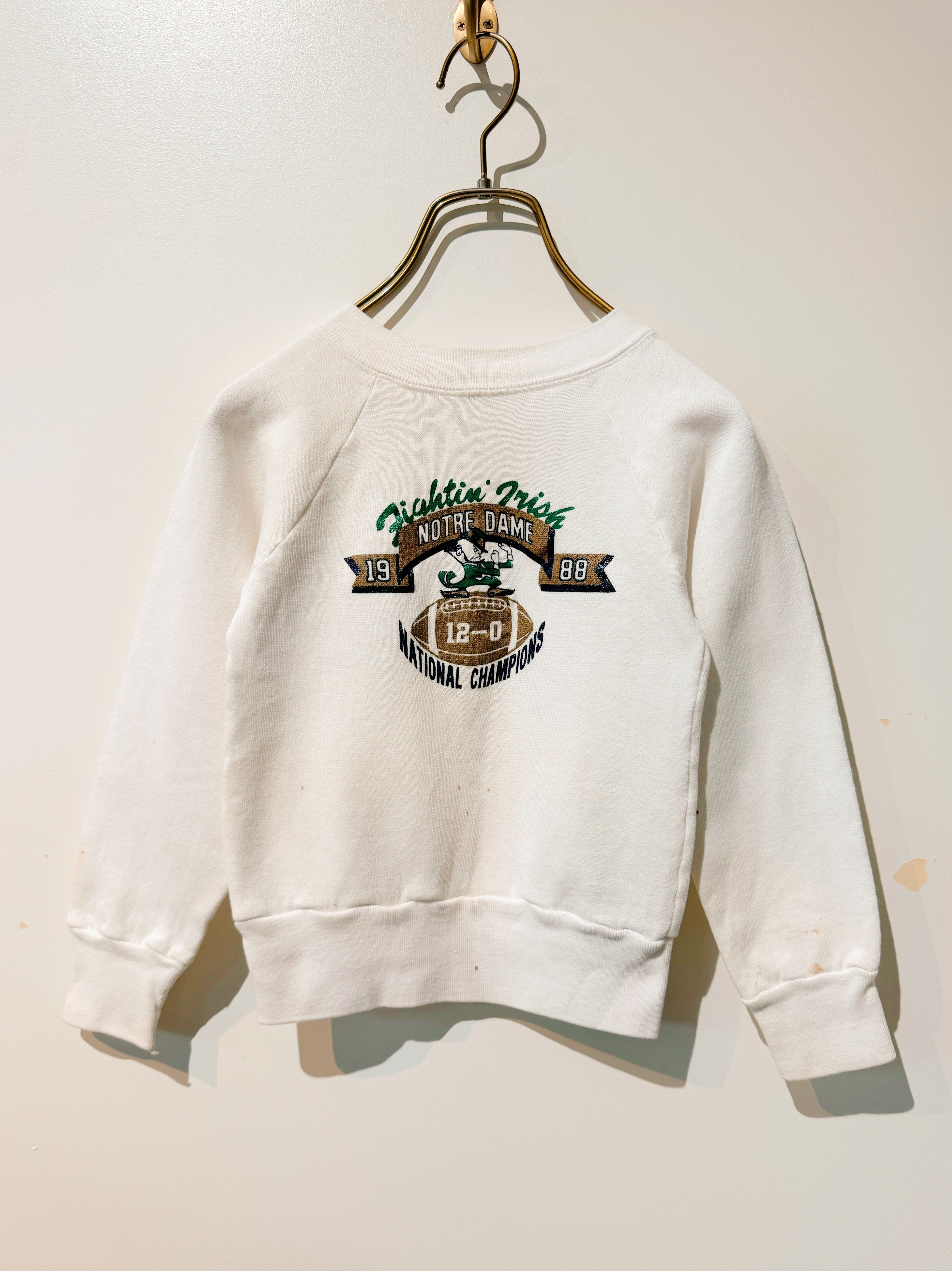 (KD545)100cm 80‘s Champion “NOTRE DAME FIGHTIN’ IRISH“ sweat pullover made in USA