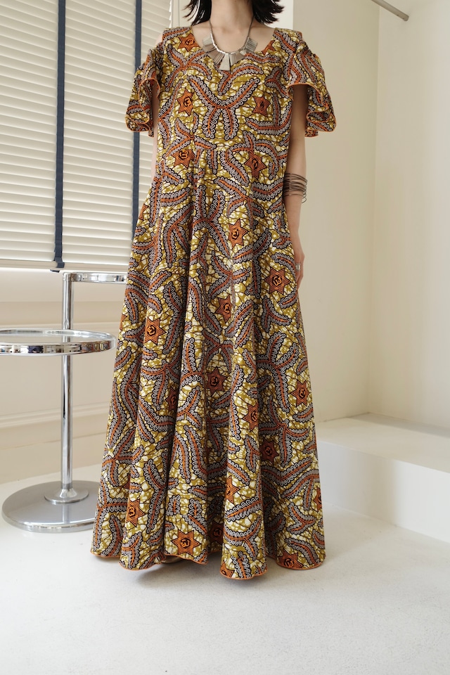 80s African batik dress