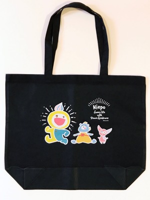 トートバッグL【ニポとなかまたち：ネイビー】