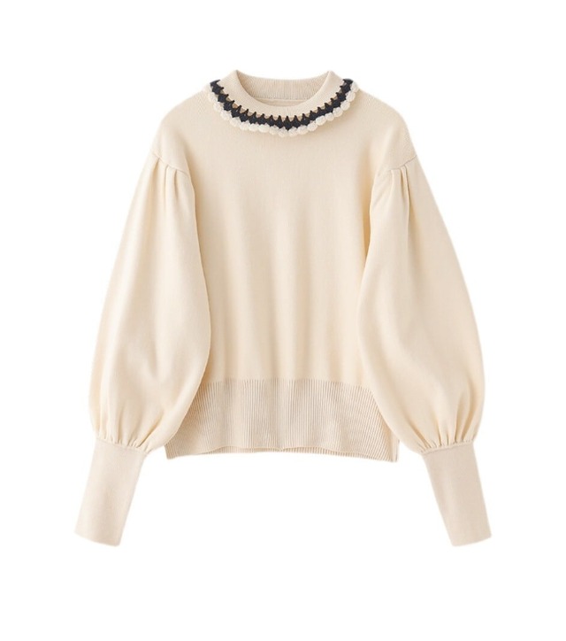 balloon sleeve knit tops