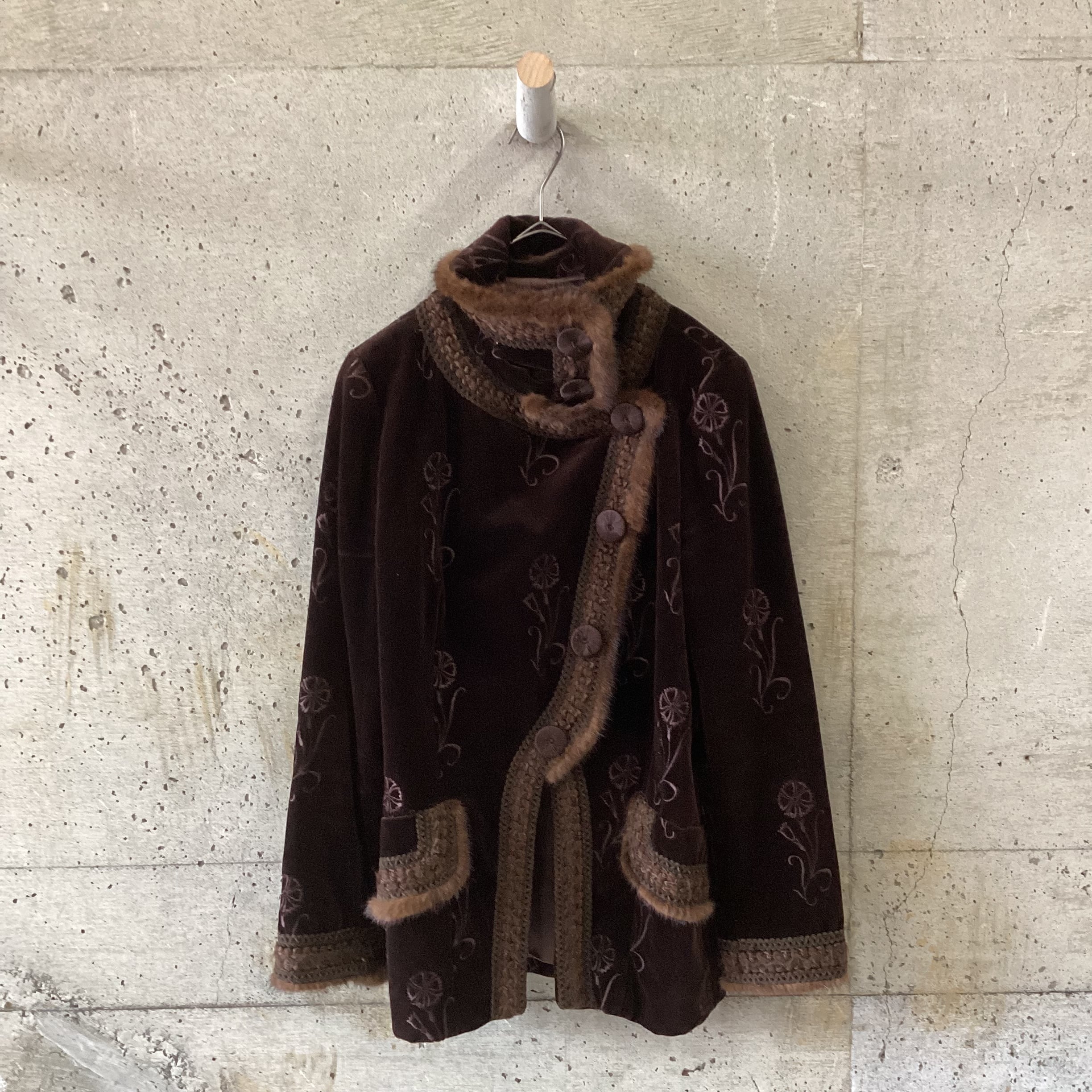 Velour and fur jacket