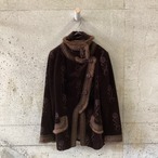 Velour and fur jacket