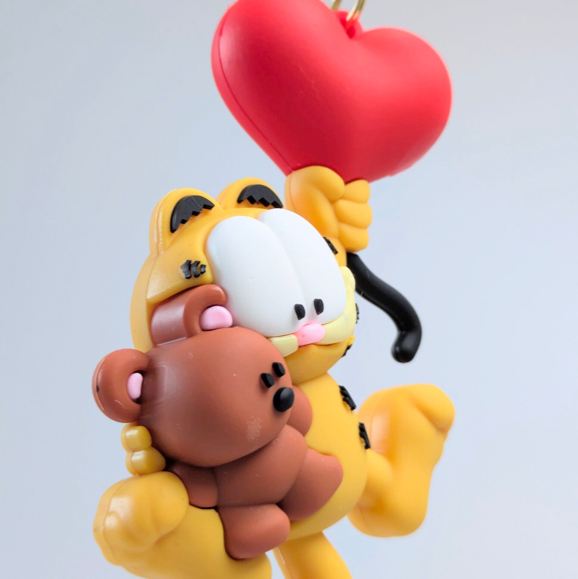 【 Garfield ( ガーフィールド ) 】『 ガーフィールド & プーキー 』 3Dラバーキーホルダー ストラップ付き / キーチェーン〚アメリカン雑貨 アメトイ〛