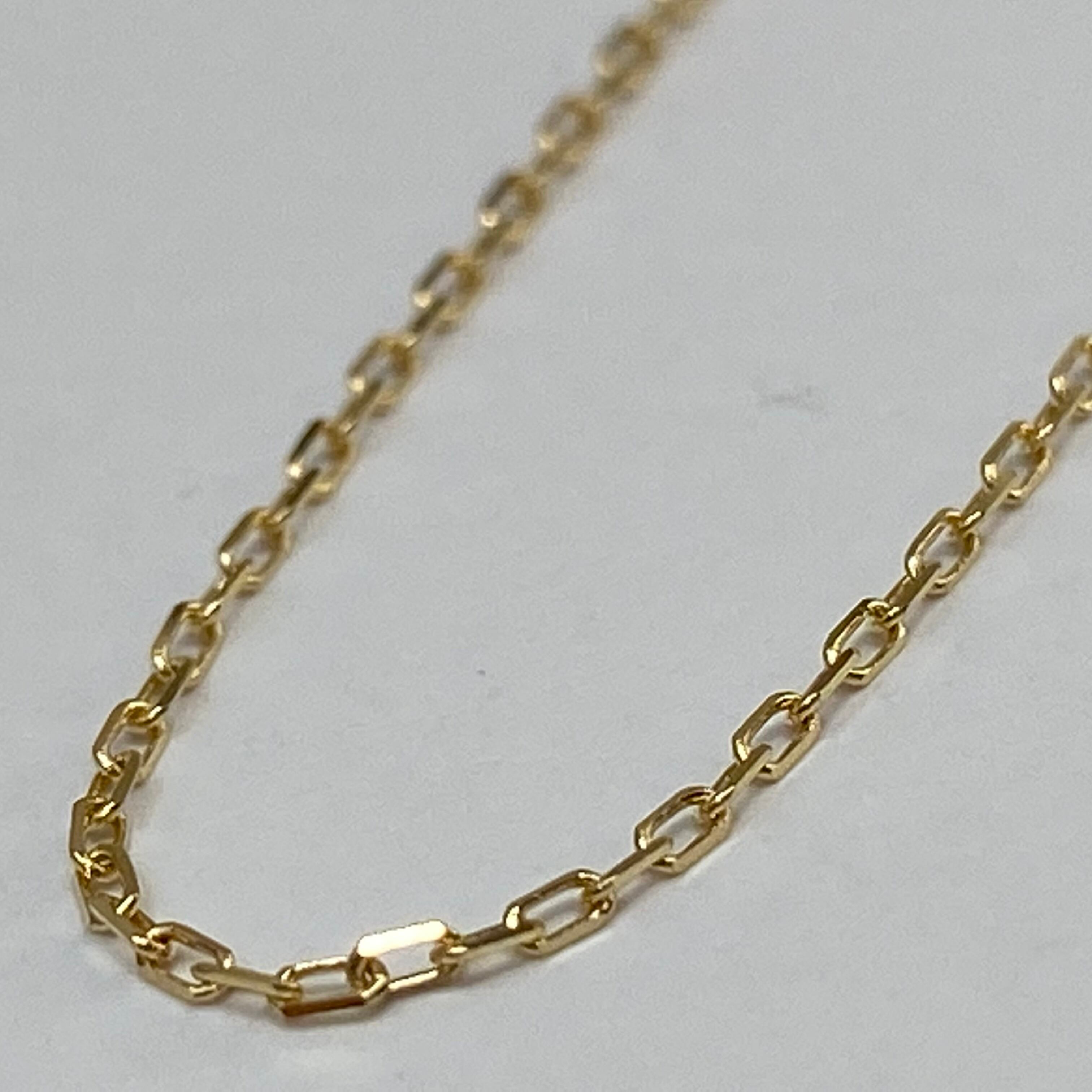 k18YG AU750 18金 角あずき 0.24ミリ 45センチ ピンネックレス | よー